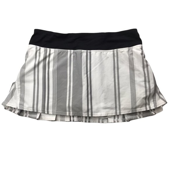 LULULEMON Pace Setter Skirt Striped Gray / White, Women's 8 Regular Golf Tennis - Picture 8 of 9